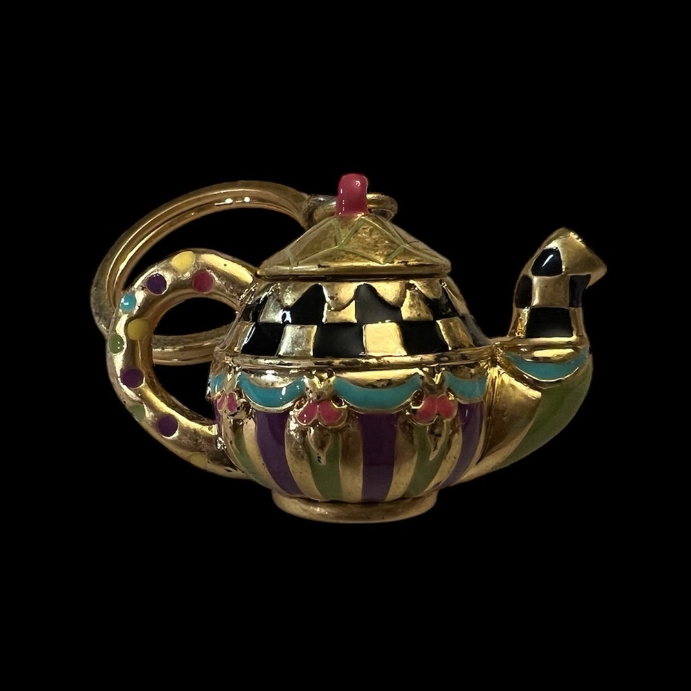 Mackenzie-Childs teapot keyring - Picture 1 of 8